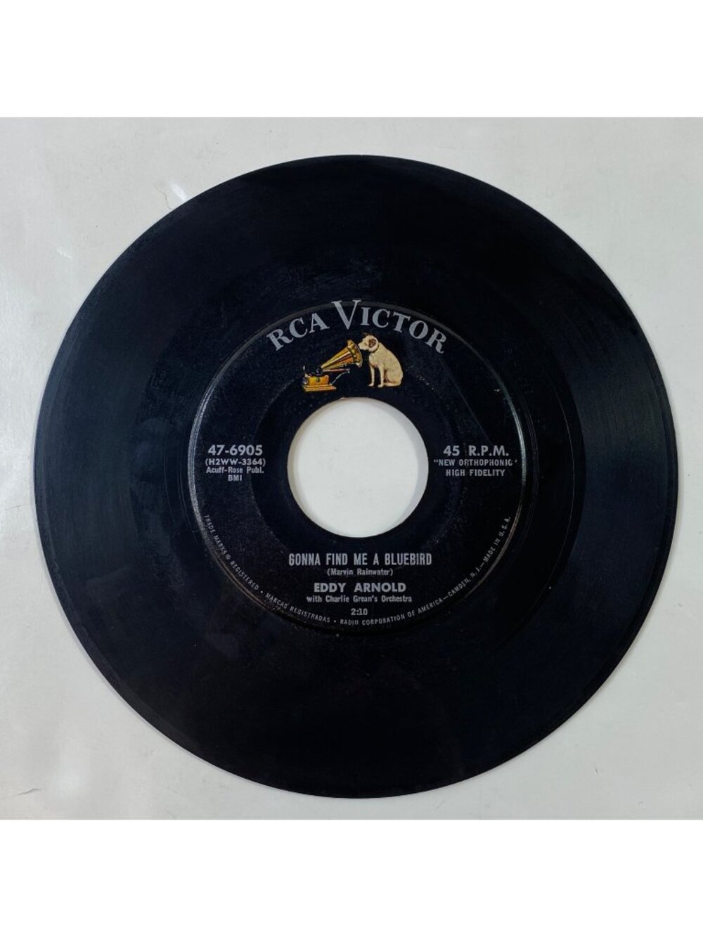 Vintage RCA Victor 45 RPM Vinyl Eddy Arnold Gonna Find Me A Bluebird/Little Bit